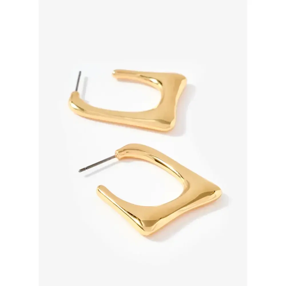 Mint Velvet Gold Tone Square Hoop Earrings